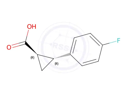 Chemical structure of (1R,2R)-2-(4-Fluoro-phenyl)-cyclopropanecarboxylic acid