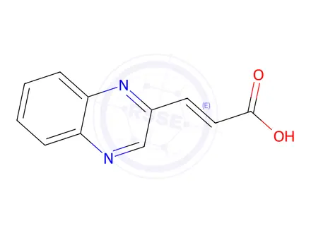 Chemical structure of (E)-3-quinoxalin-2-ylprop-2-enoic acid