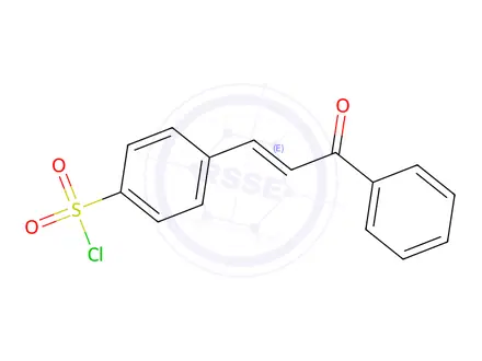 Chemical structure of 4-(3-Oxo-3-phenylprop-1-en-1-yl)benzene-1-sulfonyl chloride