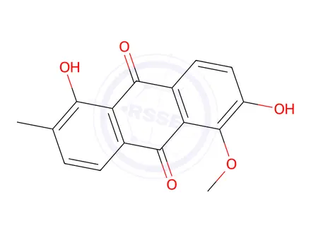 Chemical structure of 1,6-Dihydroxy-5-methoxy-2-methylanthracene-9,10-dione