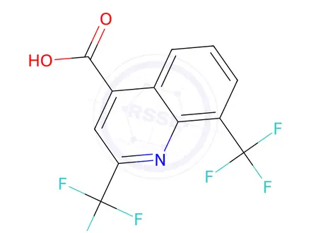 Chemical structure of 2,8-Bis-(trifluoromethyl)-4-quinolinecarboxylic Acid