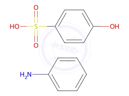 Chemical structure of p-hydroxybenzenesulphonic acid, compound with aniline (1:1)