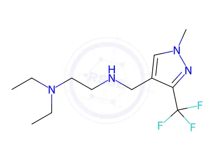 Chemical structure of N,N-diethyl-N'-{[1-methyl-3-(trifluoromethyl)-1H-pyrazol-4-yl]methyl}ethane-1,2-diamine
