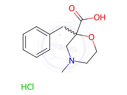 Chemical structure of 2-Benzyl-4-methylmorpholine-2-carboxylic acid hydrochloride