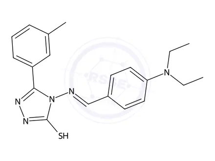 Chemical structure of 4-((4-(Diethylamino)benzylidene)amino)-3-(m-tolyl)-1H-1,2,4-triazole-5(4H)-thione