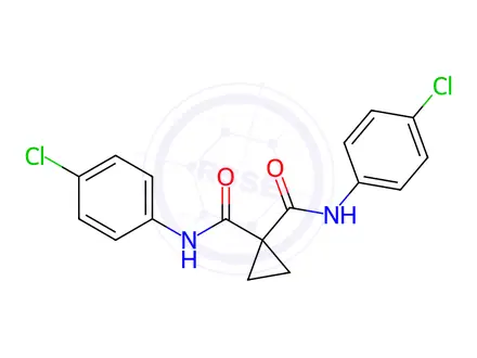 Chemical structure of 1,1-Cyclopropanedicarboxamide, N,N'-bis(4-chlorophenyl)-
