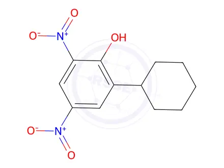 Chemical structure of N-cyclohexylcyclohexanamine: 2-cyclohexyl-4,6-dinitro-phenol