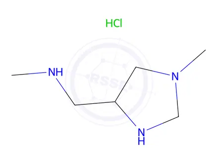 Chemical structure of N-methyl-1-(1-methylimidazol-4-yl)methanamine;hydrochloride