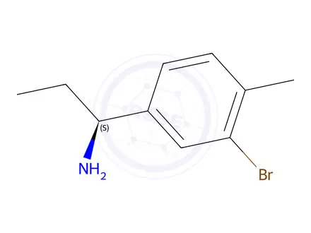 Chemical structure of (S)-1-(3-bromo-4-methylphenyl)propan-1-amine