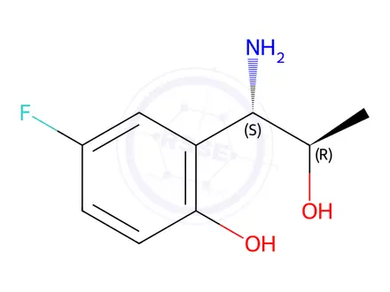 Chemical structure of 2-((1S,2R)-1-AMINO-2-HYDROXYPROPYL)-4-FLUOROPHENOL