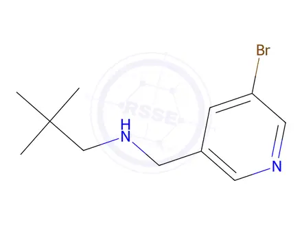 Chemical structure of N-((5-bromopyridin-3-yl)methyl)-2,2-dimethylpropan-1-amine