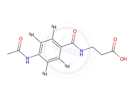 Chemical structure of N-[4-(Acetylamino)benzoyl-d4]-β-alanine