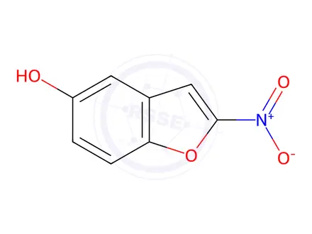 Chemical structure of 2-nitro-5-hydroxybenzofuran