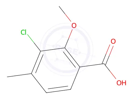 Chemical structure of 3-chloro-2-methoxy-4-methylbenzoic acid