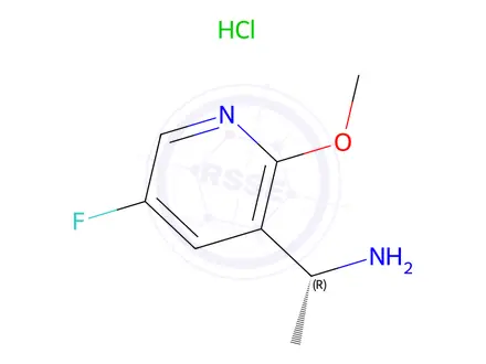 Chemical structure of (R)-1-(5-Fluoro-2-methoxypyridin-3-yl)ethanamine hydrochloride