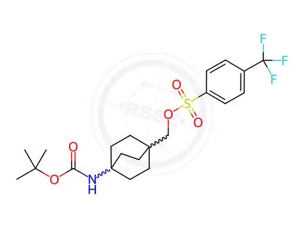 Chemical structure of (4-((Tert-butoxycarbonyl)amino)bicyclo[2.2.2]Octan-1-yl)methyl 4-(trifluoromethyl)benzenesulfonate