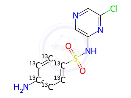 Chemical structure of Sulfachloropyrazine-13C6