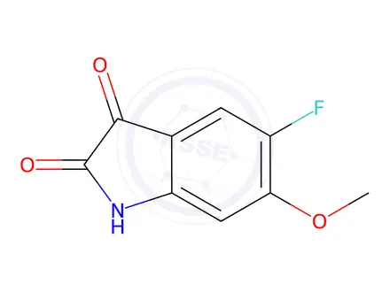 Chemical structure of 5-fluoro-6-methoxy-2,3-dihydro-1H-indole-2,3-dione