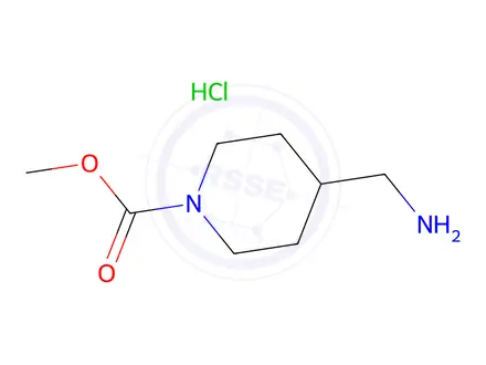 Chemical structure of methyl 4-(aminomethyl)piperidine-1-carboxylate hydrochloride