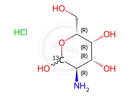 Chemical structure of 2-amino-2-deoxy-D-[1-13C]galactosehydrochloride