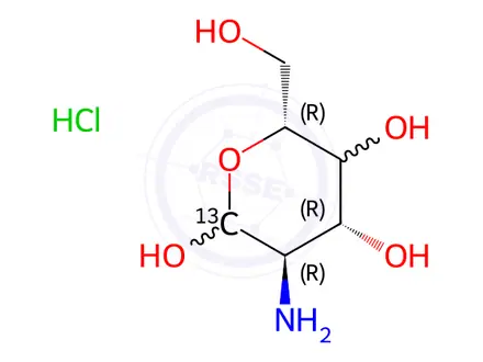 Chemical structure of 2-[15N]amino-2-deoxy-D-galactosehydrochloride