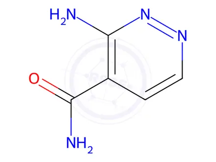 Chemical structure of 4-Pyridazinecarboxamide,3-amino-(8CI,9CI)