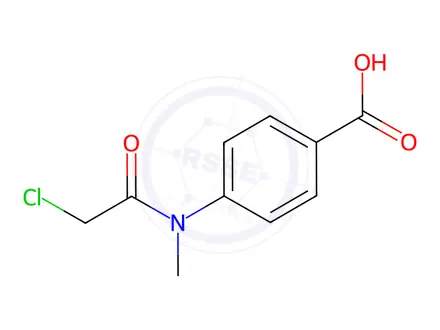 Chemical structure of 4-(2-chloro-N-methylacetamido)benzoic acid