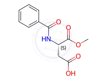 Chemical structure of (S)-3-benzamido-4-methoxy-4-oxobutanoic acid