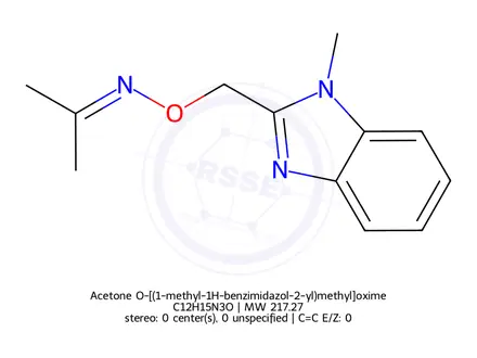 Chemical structure of Acetone O-[(1-methyl-1H-benzimidazol-2-yl)methyl]oxime
