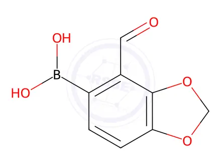 Chemical structure of (4-Formyl-1,3-benzodioxol-5-yl)-boronic acid