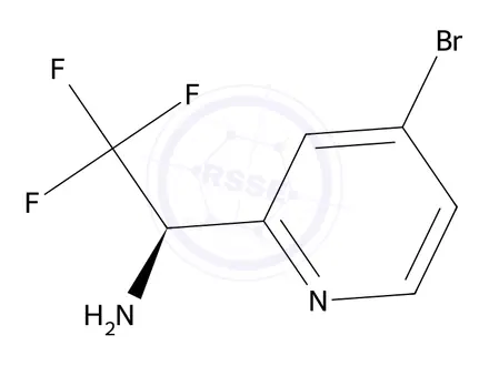Chemical structure of (R)-1-(4-bromopyridin-2-yl)-2,2,2-trifluoroethan-1-amine