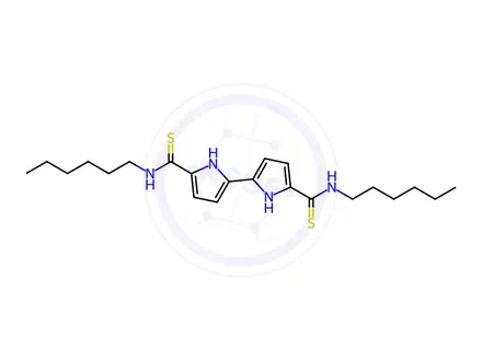 Chemical structure of N5,N5'-Dihexyl-1H,1'H-[2,2'-bipyrrole]-5,5'-bis(carbothioamide)