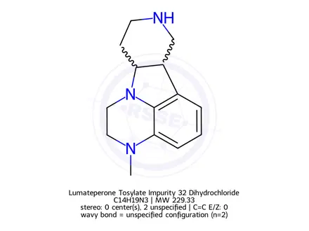Chemical structure of Lumateperone Tosylate Impurity 32 Dihydrochloride