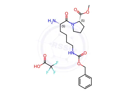Chemical structure of N-Benzyloxycarbonyl-L-lysyl]-L-proline Methyl Ester Trifluoroacetic acid salt