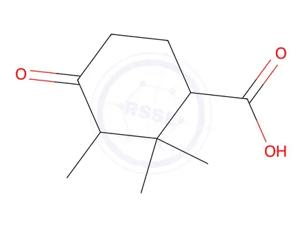 Chemical structure of 2,2,3-trimethyl-4-oxocyclohexane-1-carboxylic acid