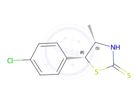 Chemical structure of cis-5-​(4-​Chlorophenyl)​-​4-​methyl-2-​thiazolidinethione