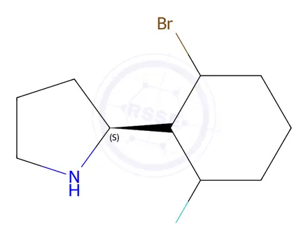 Chemical structure of (2S)-2-(2-bromo-6-fluorophenyl)pyrrolidine
