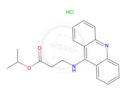Chemical structure of propan-2-yl-3-(acridin-9ylamino)propanoate hydrochloride