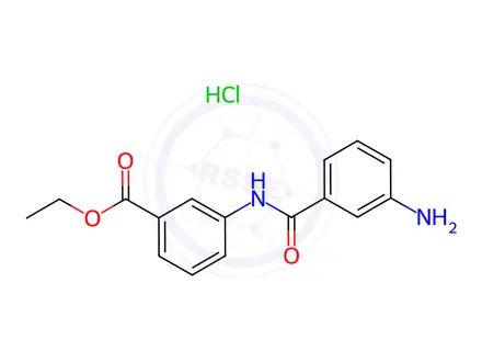 Chemical structure of ethyl 3-(3-aminobenzamido)benzoate hydrochloride