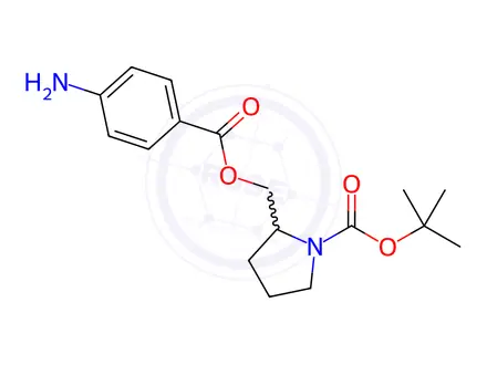 Chemical structure of Tert-butyl 2-(((4-aminobenzoyl)oxy)methyl)pyrrolidine-1-carboxylate