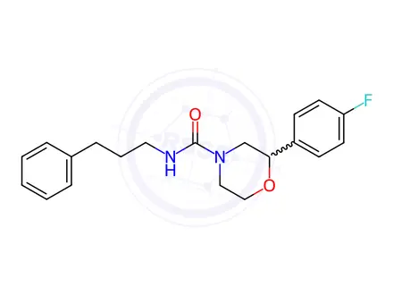 Chemical structure of 2-(4-Fluorophenyl)-N-(3-phenylpropyl)morpholine-4-carboxamide