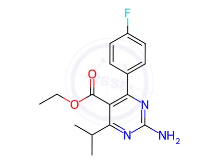 Chemical structure of Ethyl 4-(4-Fluorophenyl)-6-isopropyl-2-amino-pyrimidine-5-carboxylate