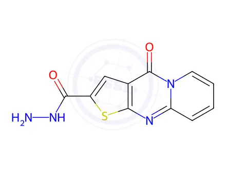 Chemical structure of 2-oxo-6-thia-1,8-diazatricyclo[7.4.0.03,7]trideca-3(7),4,8,10,12-pentaene-5-carbohydrazide