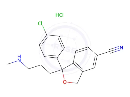 Chemical structure of Demethylchloro Citalopram Hydrochloride