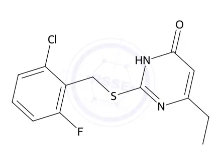 Chemical structure of 2-((2-Chloro-6-fluorobenzyl)thio)-6-ethylpyrimidin-4(3H)-one