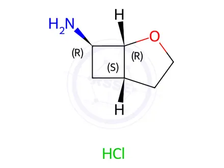 Chemical structure of 2-Oxabicyclo[3.2.0]heptan-7-amine, hydrochloride (1:1), (1R,5S,7R)-