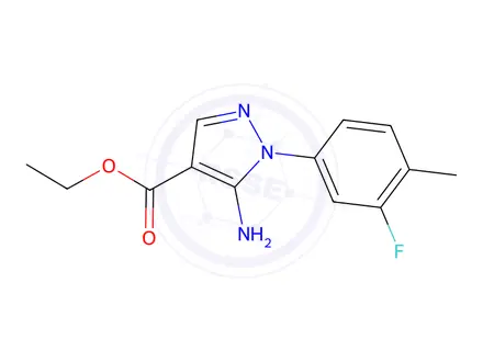 Chemical structure of Ethyl 5-amino-1-(3-fluoro-4-methylphenyl)-1H-pyrazole-4-carboxylate