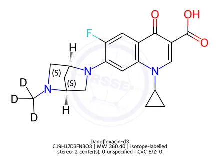 Chemical structure of Danofloxacine-[D3]