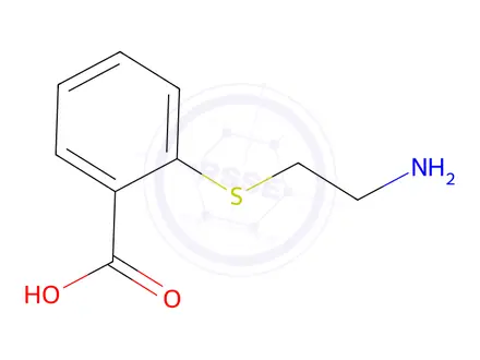 Chemical structure of 2-[(2-aminoethyl)sulfanyl]benzoic acid hydrochloride