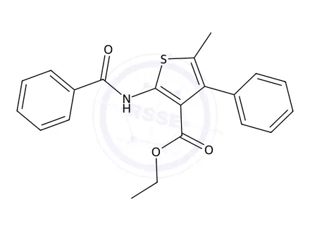 Chemical structure of Ethyl 2-benzamido-5-methyl-4-phenylthiophene-3-carboxylate